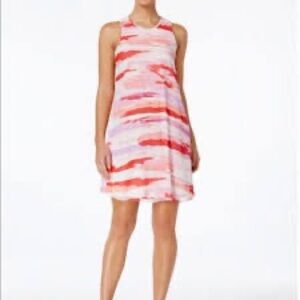 Calvin Klein White and Pink Halter Sundress